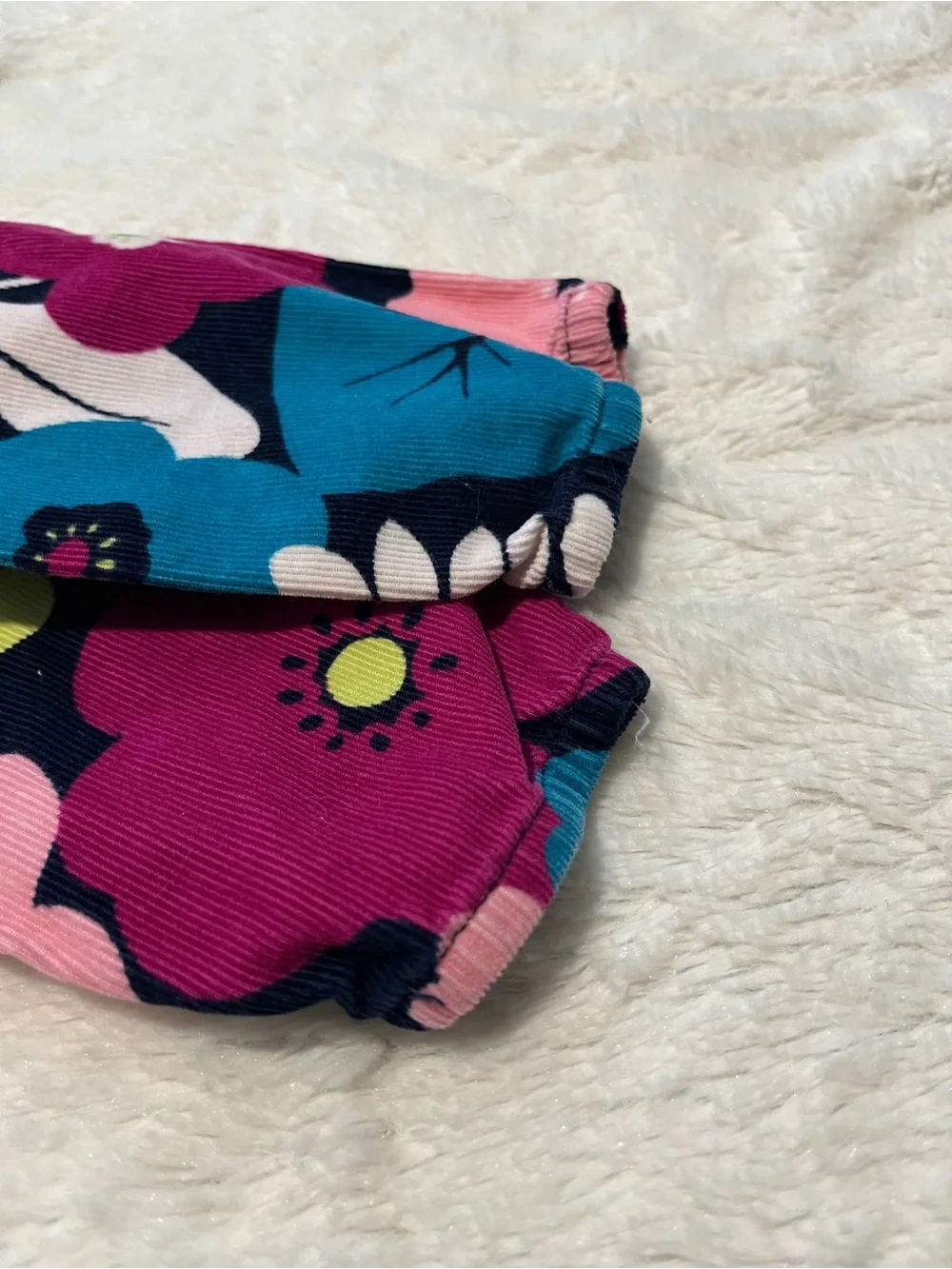 BabyGap Girls Corduroy Swing Top 6-12 Months Bright Floral Cottage Fall Winter